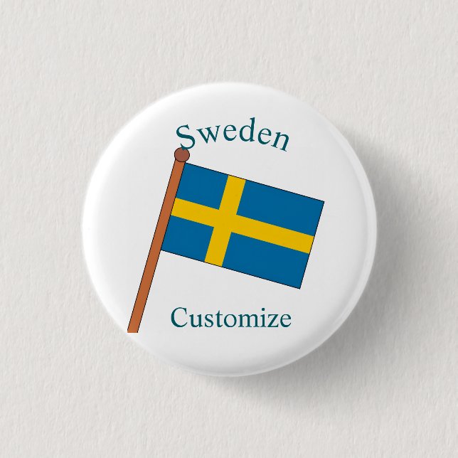 Sweden Country Flag Thunder_Cove Button (Front)