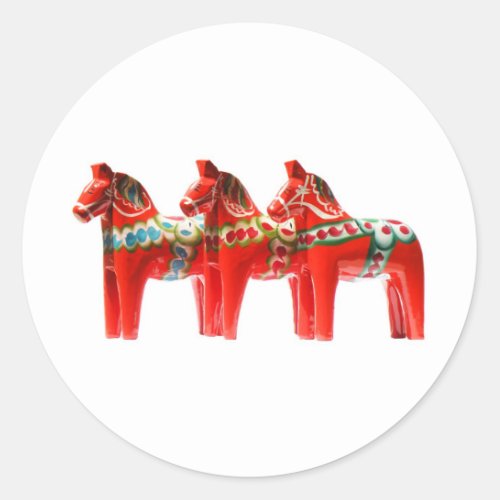 Sweden Dala Horse Classic Round Sticker