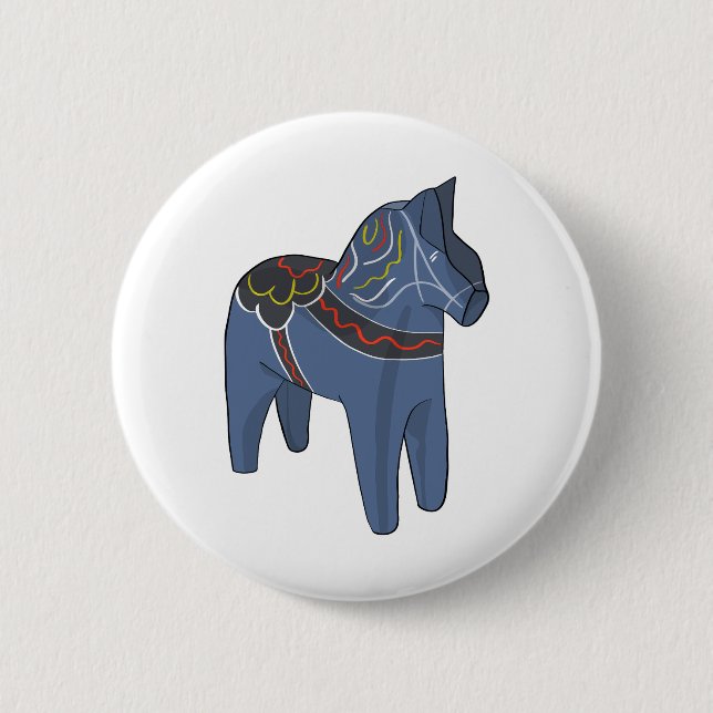 Sweden Dala Horse Dalecarlian Swedish Button (Front)