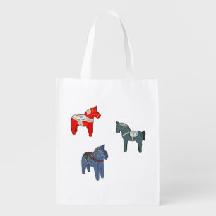 Sweden Dala Horse Dalecarlian Swedish Grocery Bag