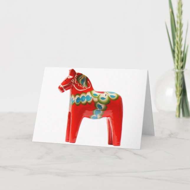 Sweden Dala Horse Holiday Card (Front)