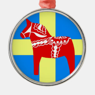 Sweden Dala Horse Metal Ornament