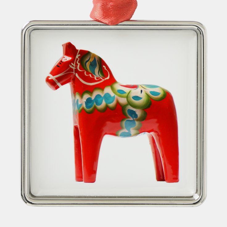 Sweden Dala Horse Metal Ornament | Zazzle