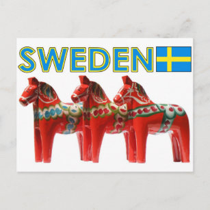 Sweden Dala Horse Postcard