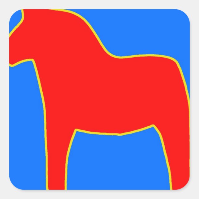 Sweden Dala Horse Square Sticker (Front)