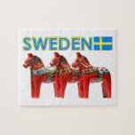 Sweden Dala Horses Jigsaw Puzzle<br><div class="desc">sweden dala horse swedish norway finland scandanavia wooden toy</div>