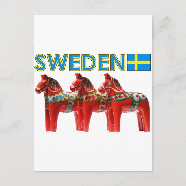 Sweden Dala Horses Postcard (Front)