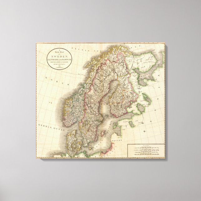 Sweden, Denmark and Norway Canvas Print (Front)
