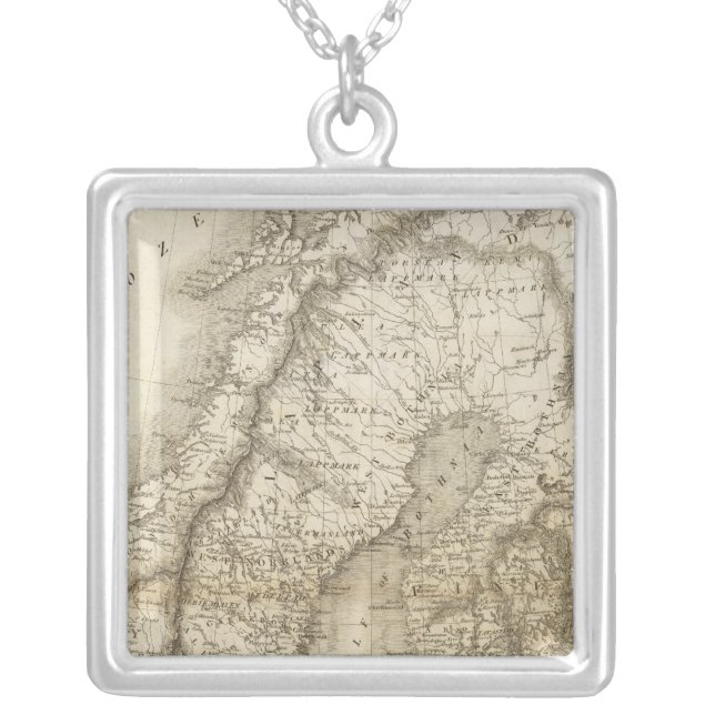 Sweden, Denmark, Norway Silver Plated Necklace (Front)