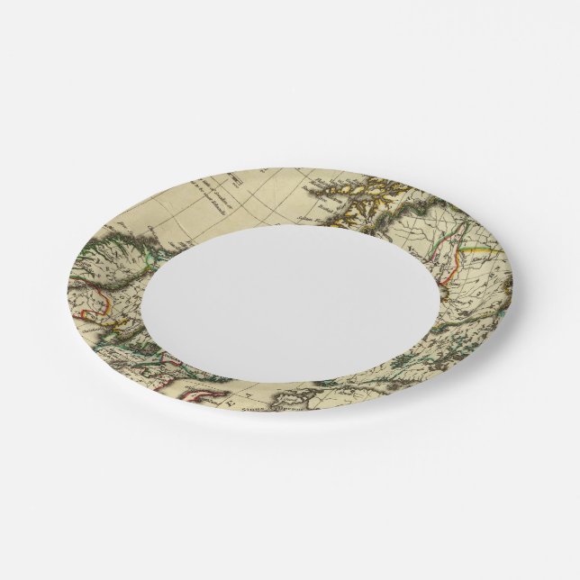 Sweden, Denmark, Norway with boundaries outlined Paper Plates (Angled)