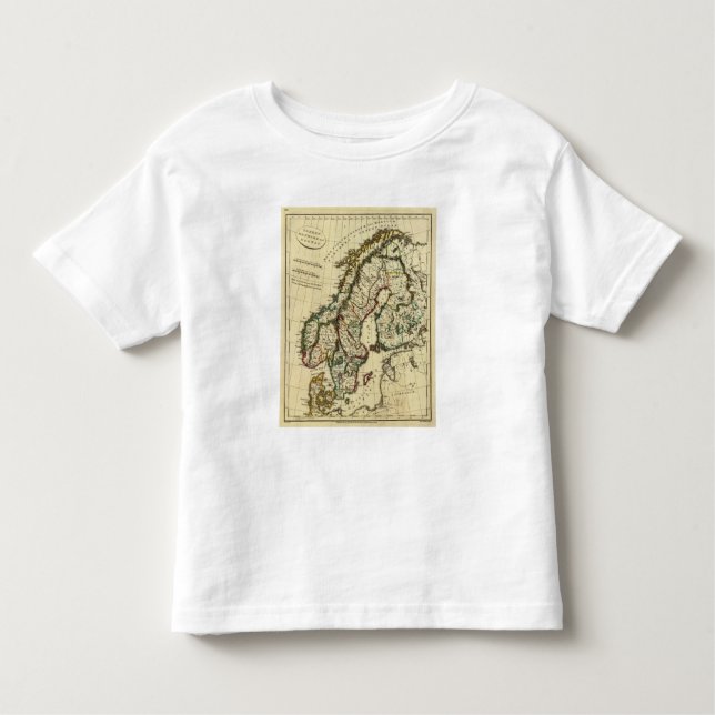 Sweden, Denmark, Norway with boundaries outlined Toddler T-shirt (Front)