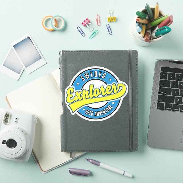 Sweden Explorer into Adventure logo. Sticker (iPad Cover)