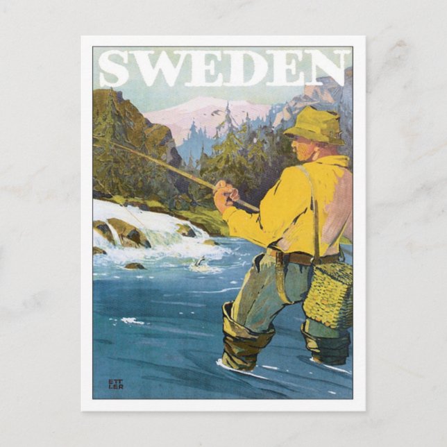 Sweden Fishing Postcard (Front)