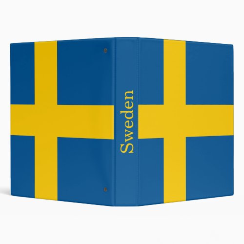Sweden Flag 3 Ring Binder