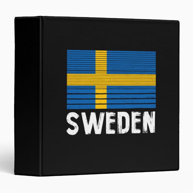 Sweden Flag 3 Ring Binder (Front/Spine)