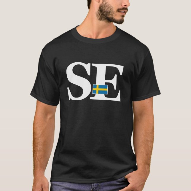 Sweden Flag and Country Initials T-Shirt (Front)