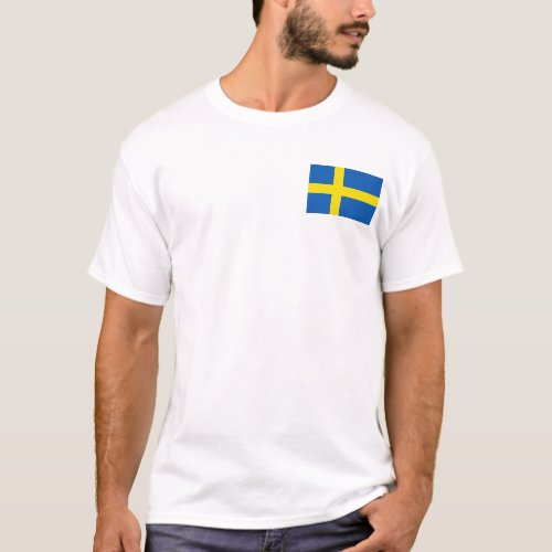 Sweden Flag and Map T_Shirt