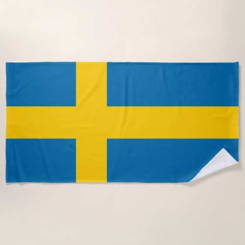 Sweden Flag Beach Towel