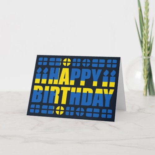Sweden Flag Birthday Card