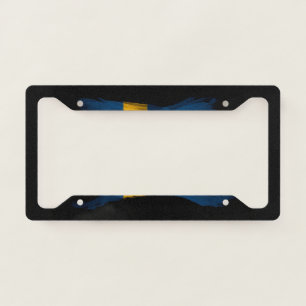 Sweden flag brush stroke, national flag license plate frame