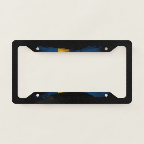 Sweden flag brush stroke national flag license plate frame
