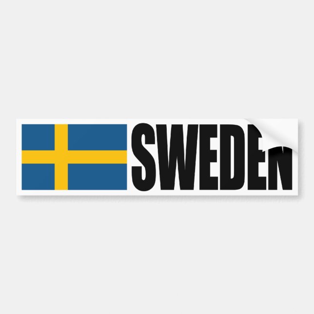 Sweden Flag Bumper Sticker (Front)