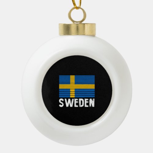 Sweden Flag  Ceramic Ball Christmas Ornament