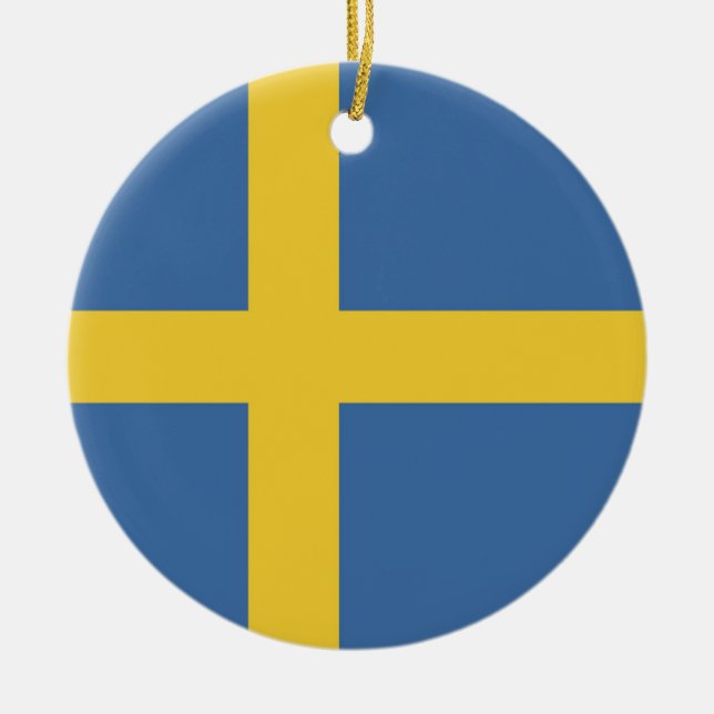 Sweden flag ceramic ornament (Front)