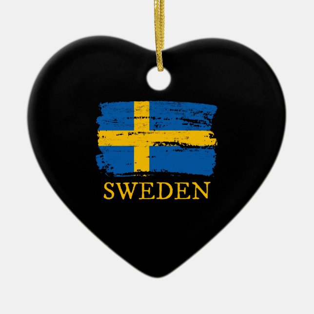 Sweden Flag Ceramic Ornament (Front)