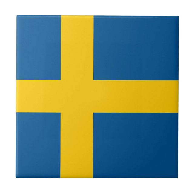 Sweden Flag Ceramic Tile (Front)