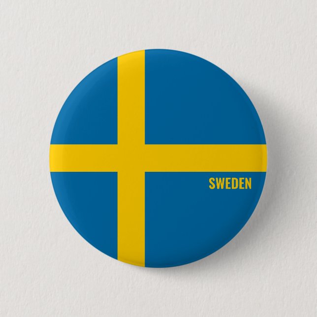 Sweden Flag Charming Patriotic Button (Front)