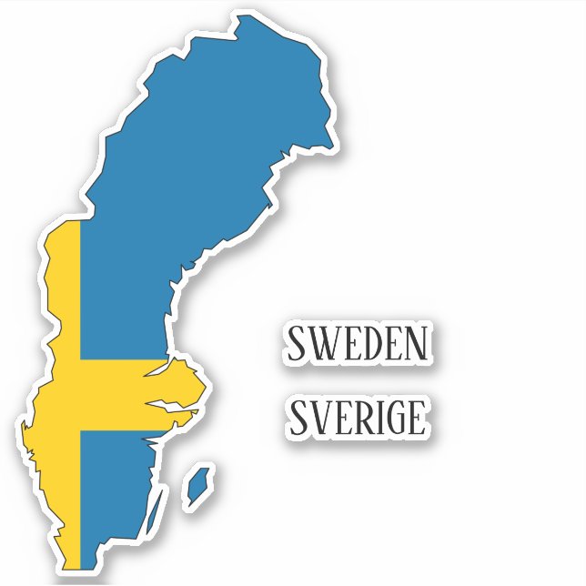 Sweden Flag Charming Patriotic Map Sticker (Front)