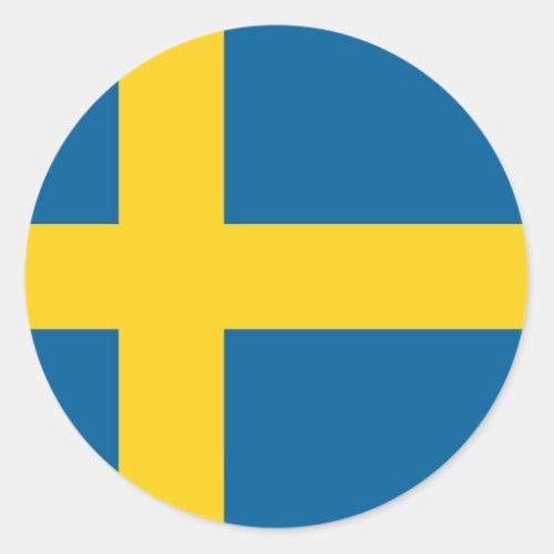 Sweden flag classic round sticker