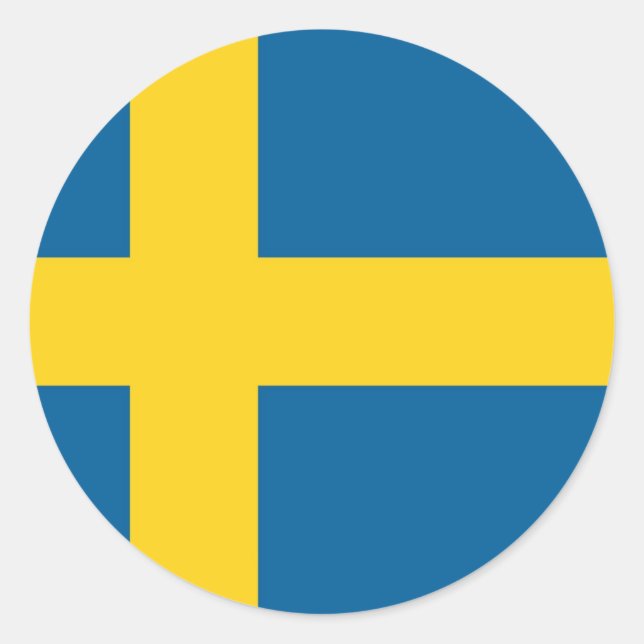Sweden flag classic round sticker (Front)