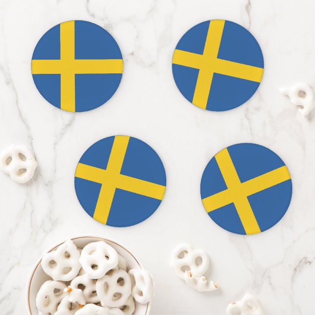 Sweden flag coaster set (In Situ)