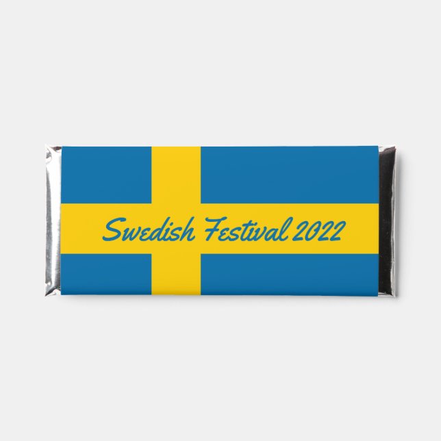 Sweden Flag Custom Hershey Bar Favors (Front)
