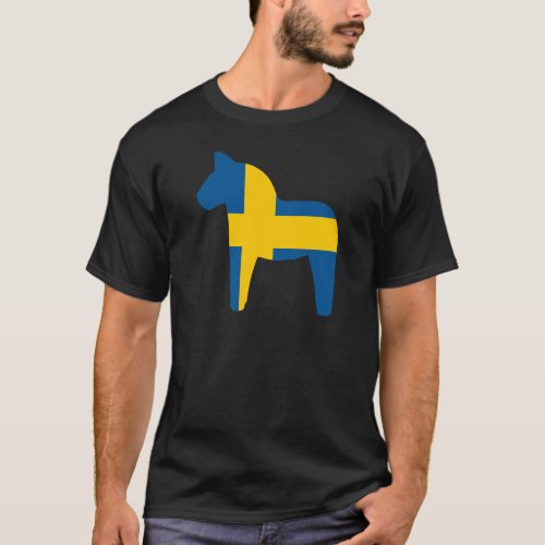 Sweden Flag Dala Horse T_Shirt