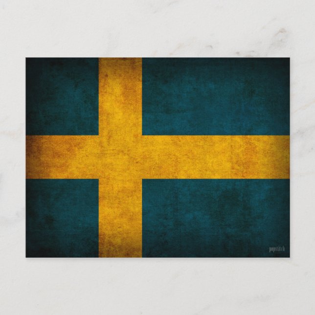 Sweden Flag Distressed Postcards (Front)