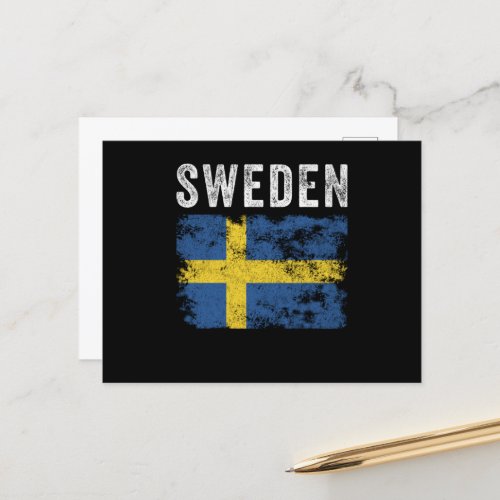 Sweden Flag Distressed _ Swedish Flag Postcard