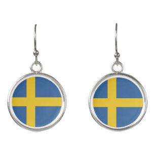 Sweden flag earrings