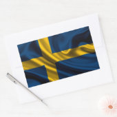 Sweden Flag Fabric Rectangular Sticker | Zazzle