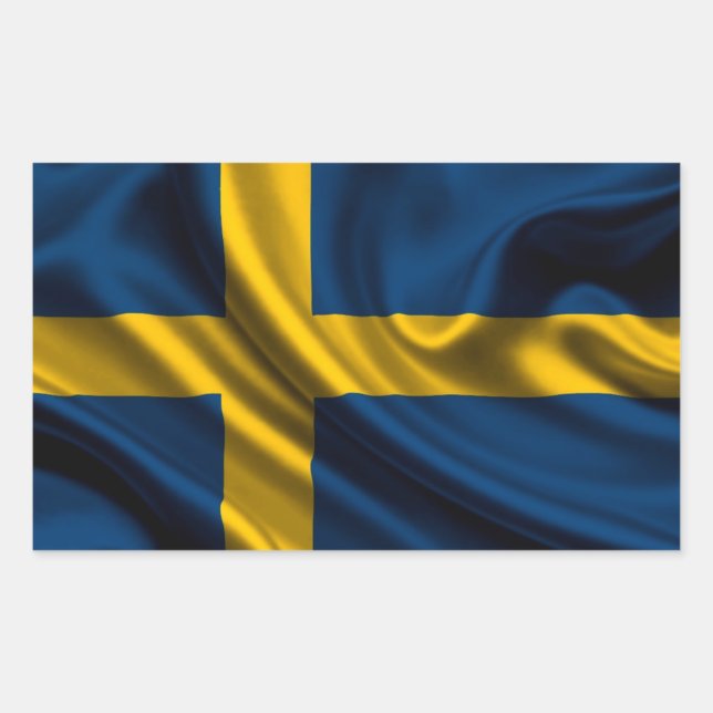 Sweden Flag Fabric Rectangular Sticker (Front)