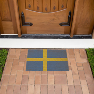 Sweden flag fiber doormat