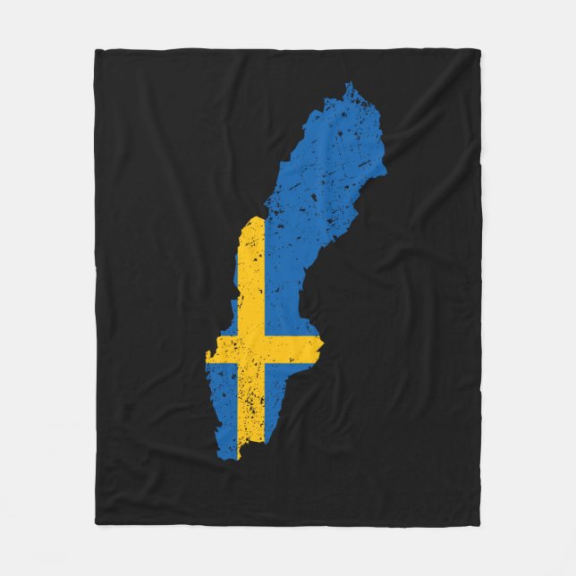 Sweden Flag Fleece Blanket (Front)