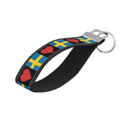 Sweden Flag Fun Patriotic Swedish Pride Travel Wrist Keychain