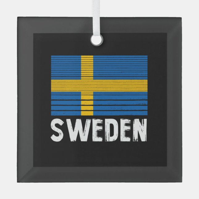 Sweden Flag Glass Ornament (Front)