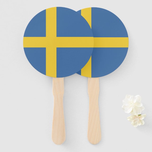 Sweden flag hand fan (Front and Back)