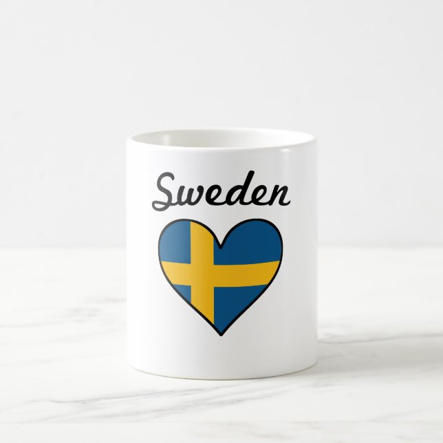 Sweden Flag Heart Coffee Mug (Center)