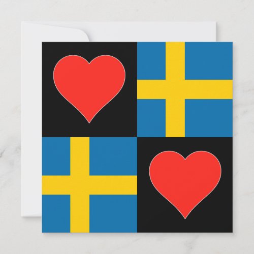 Sweden Flag Heart Cute Patriotic Swedish Greeting Card