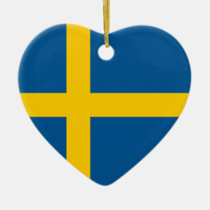 Sweden Flag Heart Ornament